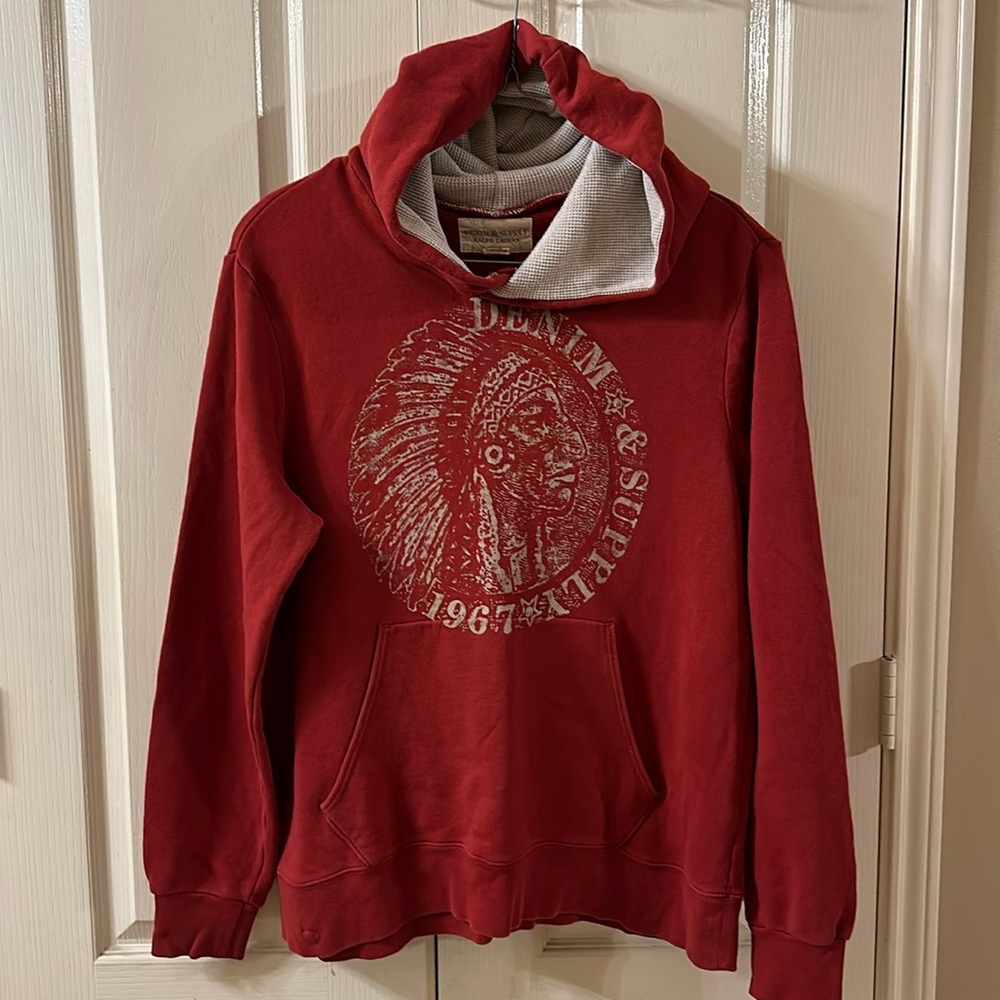 DENIM & SUPPLY Ralph Lauren XL Indian Head, Native American Hoodie RARE